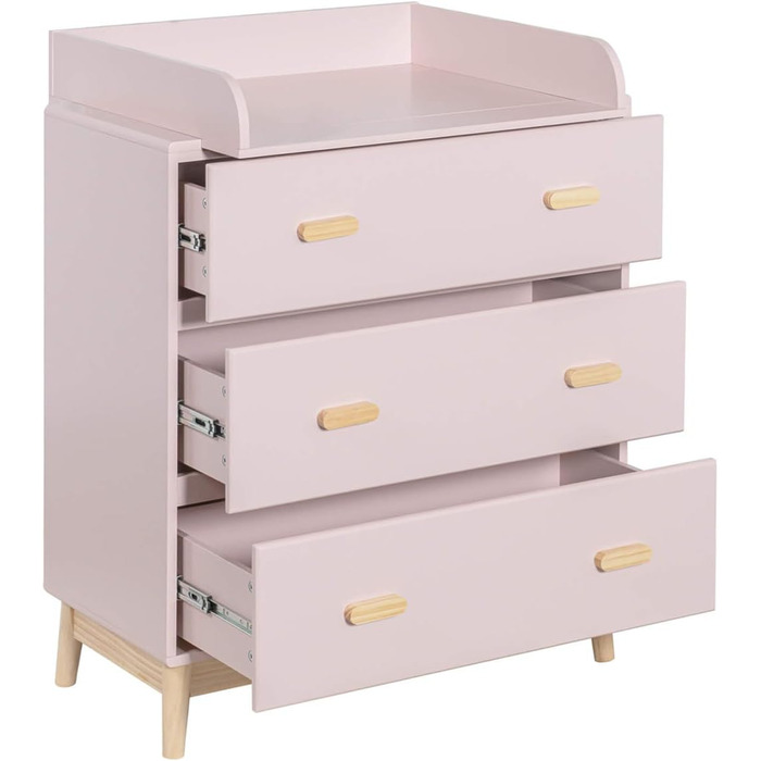 Комод з пеленальним столиком Rebecca Mobili, Aqua Grün Braun, 100 x 80 x 42 см, Kiefern MDF, артикул RE6985