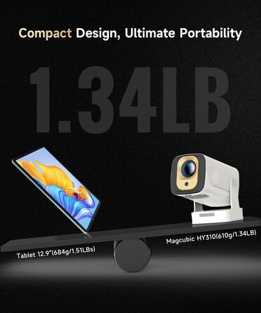 Magcubic HY310 Міні проектор 4K з автофокусом, Android, WiFi 6, BT 5.4, 180° поворот, портативний, 5W динамік, 2025