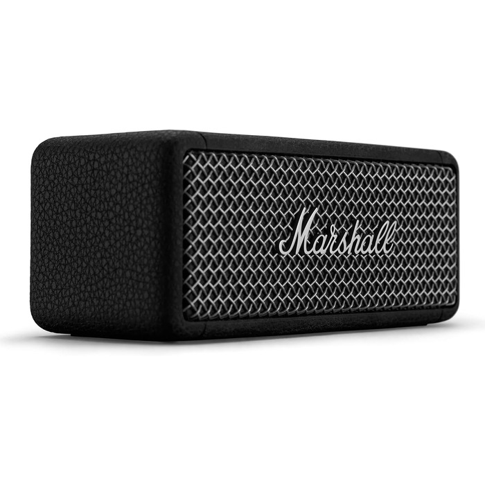 Портативна Bluetooth-колонка Marshall Emberton II, бездротова, стійка до пилу та води IP67, стереопара, до 30 годин роботи, швидка зарядка, для дому та вулиці, чорна зі сталлю