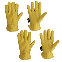 Пари шкіряних садових рукавичок для жінок / чоловіків, рукавички для водіння овчини, м'які та гнучкі, HY007, M (2 упаковки), 2