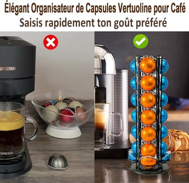 Підставка для капсул Nespresso Vertuo - чорна, 28 капсул