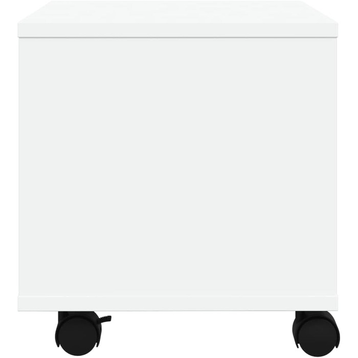 Підставка для принтера на колесах з місцем для зберігання, біла, з ДСП, для офісу та робочого кабінету