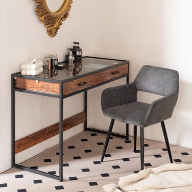 Крісла для їдальні Cosy (2 шт.) - стільці для кухні, вітальні з м'яким сидінням та металевими ніжками, 56x56x78 см (Сірий)