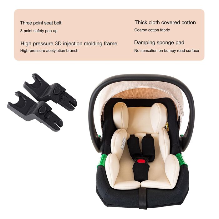 Дитяча коляска Shineey 3 в 1, Buggy, комбінована коляска з великою люлькою, алюмінієвий каркас (D2 BLACK)