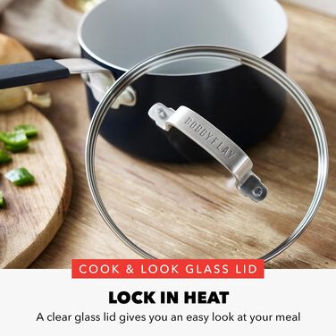 Набір сковорідок GreenPan x Bobby Flay: 20.3 см та 25.4 см, антипригарне покриття, без PFAS, діамантова кераміка, для індукційних плит, з силіконовим ручкою, легко миються, сумісний з посудомийною машиною, 2 шт.