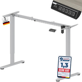 Електричний регульований стіл Albatros UP30, срібний | Металеве підстав'я, ніжки, опори для столу | Підходить для робочих місць середньої ширини