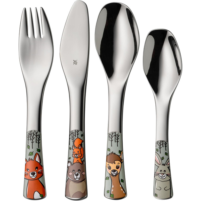 Дитячий столовий набір WMF Waldfreunde з гравіюванням імені - гарний дитячий набір посуду, подарунок на хрещення, персоналізований подарунок для дівчаток та хлопчиків від 3 років