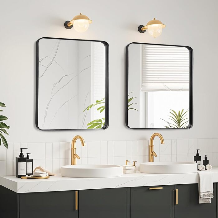 Дзеркало для ванної кімнати Fabuday, 61 x 76,2 см, без рами, для ванної, спальні, у стилі кантрі (Чорний)