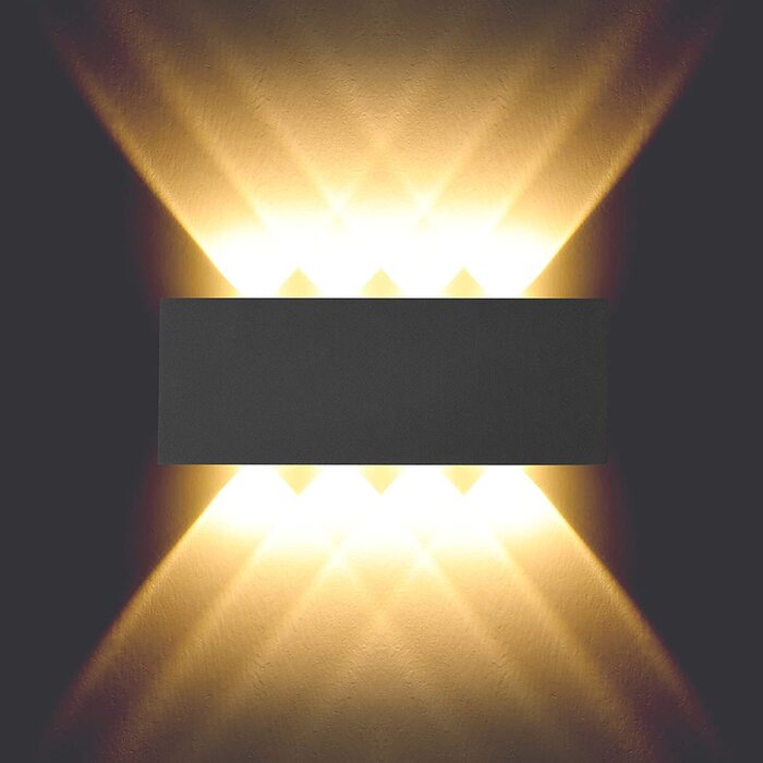 Вт Світлодіодний настінний світильник BELLA LIGHT, внутрішній алюмінієвий Точковий Світильник, настінний світильник IP54, водонепроникний, для вітальні, спальні, передпокою, сходів, теплий білий (чорний, 8 Вт, теплий білий), 8