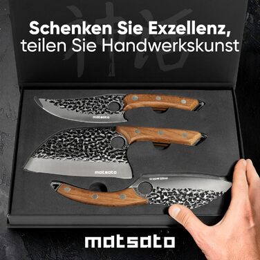 Набір кухонних ножів Matsato (3 шт.) - професійні, гострі, для кухні