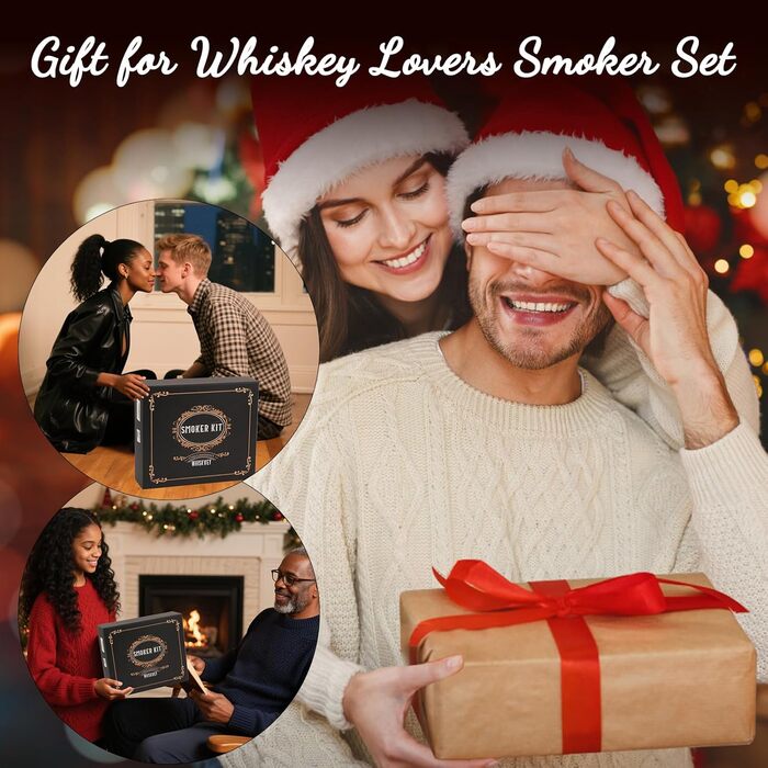 Набір для копчення коктейлів: 6 смаків, дерев'яні чіпси, форми для льоду, 2 склянки. Ідеальний подарунок для чоловіків