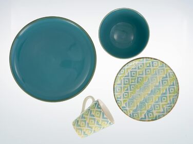 Серія SEVILLA, набір посуду з 16 предметів, комбінований сервіз з кераміки, можна мити в посудомийній машині та мікрохвильовій печі, зроблено в Португалії, 22888