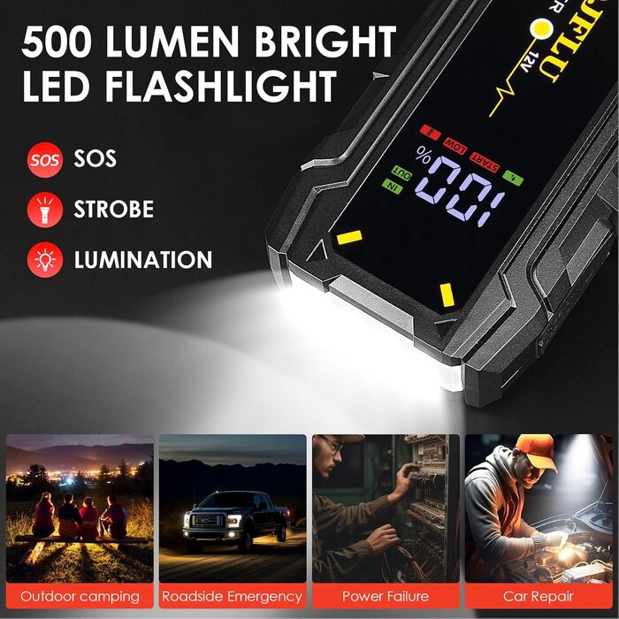 Powerbank Starthilfe 3000A UltraSafe: пусковий пристрій для автомобіля з LED-ліхтариком (7.0L бензин, 5.5L дизель)