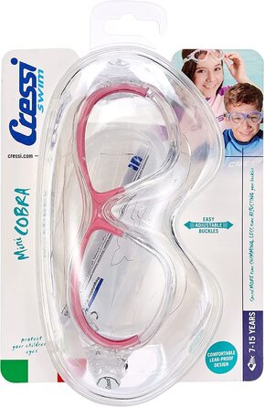 Дитячі плавальні окуляри Cressi (7/15 років - Cobra Kid, прозорі / блакитні лінзи Hellau)