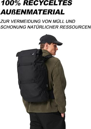 Розширюваний туристичний рюкзак AEVOR Travel Pack в міському дизайні з корисними функціями для подорожей і відділенням для ноутбука. Чорне затемнення - Шварц