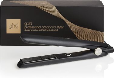 Випрямляч для волосся ghd Gold: професійний, без екстремального нагріву, плаваючі керамічні пластини, гладке покриття, антифриз, швидкий нагрів (30 сек), UK-штекер, упаковка 2023