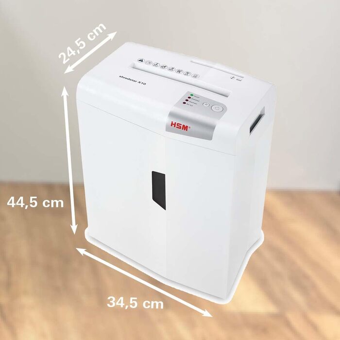 Шредер HSM Shredstar X10: безпечне знищення документів, P-4, 10 аркушів, 4.5x30 мм, для дому та офісу