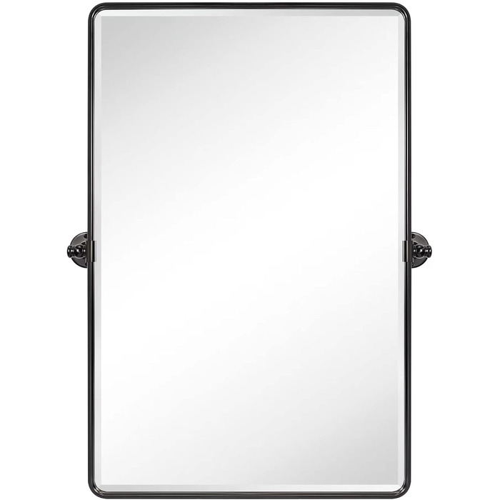Дзеркало для ванної кімнати TEHOME 61x50.8 см, поворотне, матовий чорний, прямокутне, з металевим каркасом