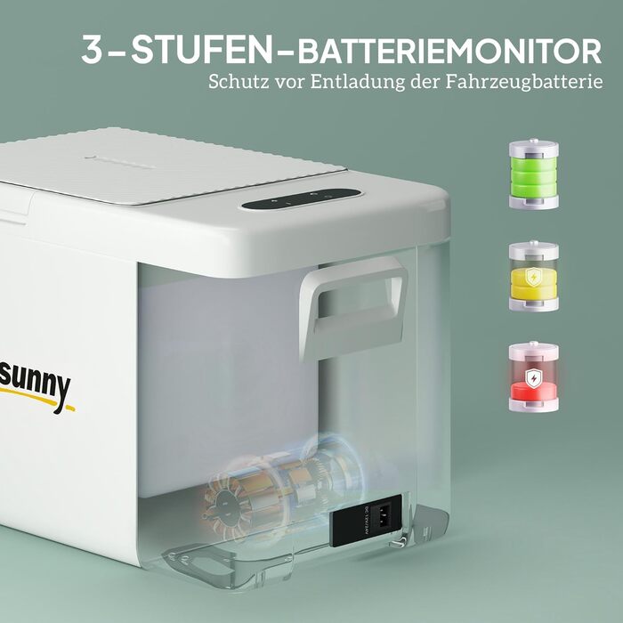 Термобокс Outsunny 22L: Електричний міні-холодильник для авто, кемпінгу, з LED, 12/220V, кремовий