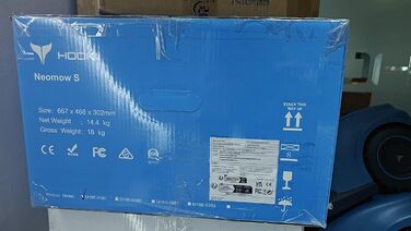 Робот-газонокосарка акумуляторна з Wi-Fi, Bluetooth і мобільним додатком, для газонів до 600 м², акумулятор 4400 мАг, станція зарядки, сенсор дощу, захист від крадіжки (синій)