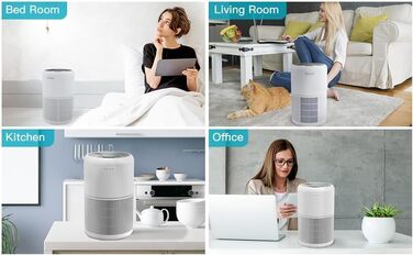 Повітряний очисник AIRTOK з ароматерапією, фільтр HEPA H13, 4-ступенева фільтрація, для алергіків, 3 швидкості