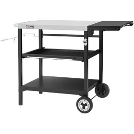 Набір для гриля Royal Gourmet: стіл-візок з 3 ярусами, стільниця з нержавіючої сталі 70x50 см та бічна полиця 30x50 см, для дачі та саду