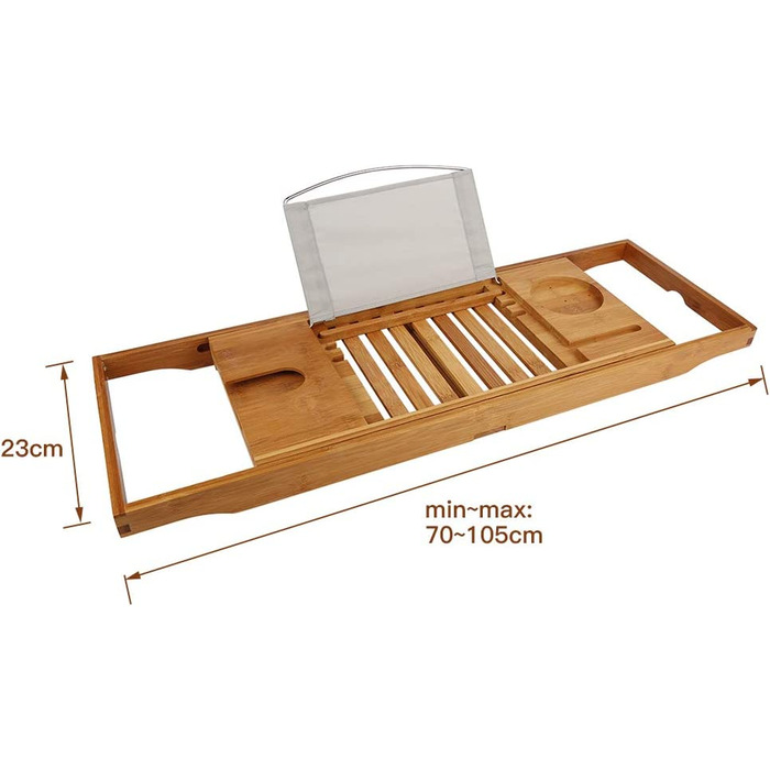 Телескопічна дошка для ванни XUANYU, окремо стоїть дерев'яний місток для ванни, регульована по довжині підставка для ванни від 70 до 105 см, підставки для ванни, (дерев'яні)
