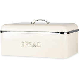 Консімо. MARTI Bread Box Хлібниця Хлібниця Хлібний кошик Контейнер для хліба сталевий (34 x 23 x 21 см, вершки)