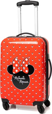 Валіза Disney Minnie Mouse для дорослих та дітей варіанти для маленької, середньої або великої ручної поклажі в салоні жіночий візок для подорожей з червоною твердою оболонкою