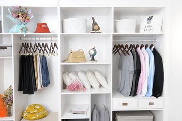 Дерев'яні вішалки для одягу з кліпсами, масивне дерево, вішалка для штанів, міцні металеві кліпси, поворотний гачок, для пальто, куртки, блузи, костюмів (горіх, золотий гачок, 20 шт.)