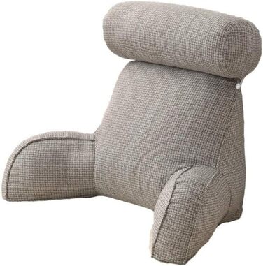 М'яке крісло-мішок з бавовни з підголівником та підлокітниками, сірого кольору. Підходить для дорослих, підлітків та дитячого ліжечка.