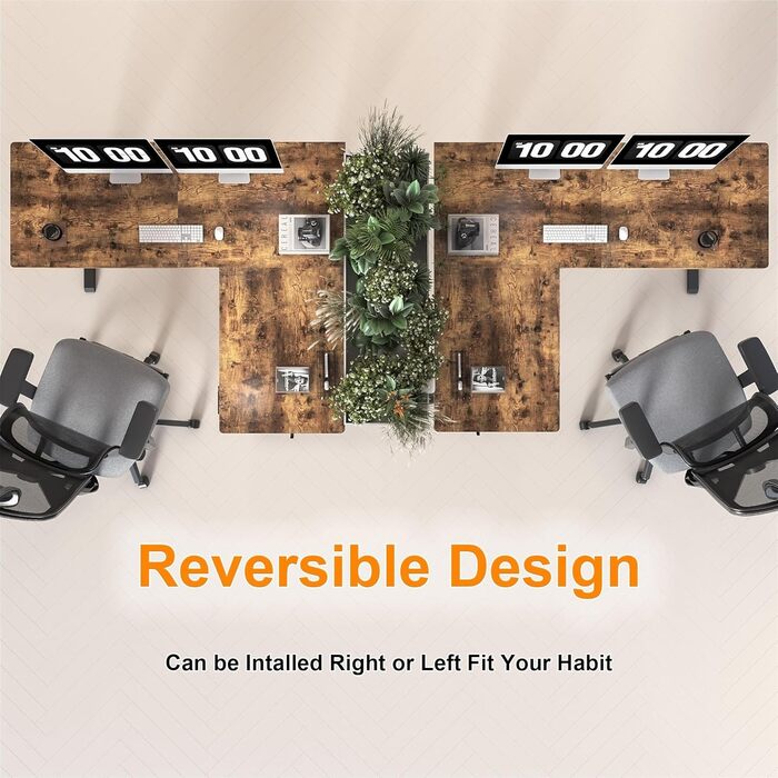 Електричний кутовий стіл BEXEVUE з регулюванням висоти 160x140 см, 3 функції пам'яті, антиколізійна технологія, ергономічний, коричневий