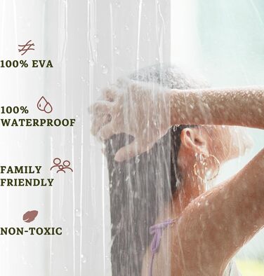 Душовий завіс Barossa Design Extra - міцний, прозорий, з магнітами, 182.9 x 182.9 см