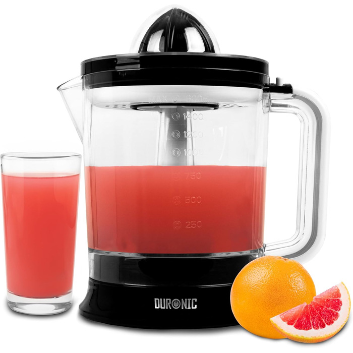 Електрична соковитискачка Duronic Saftpresse 600W: соковитискачка для цитрусових з нержавіючої сталі, 400 мл, 2 конуси, для апельсинів та лимонів