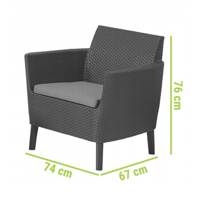 Комплект садових меблів Keter Salemo на 5 осіб, 4 предмети, антрацит