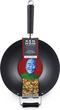Кен Хом KH420001 міні-вок з вуглецевої сталі, Excellence, індукційний Вок, Фенольна ручка, можна мити в посудомийній машині, гарантія 2 роки (31 см, деко для Вок Excellence)