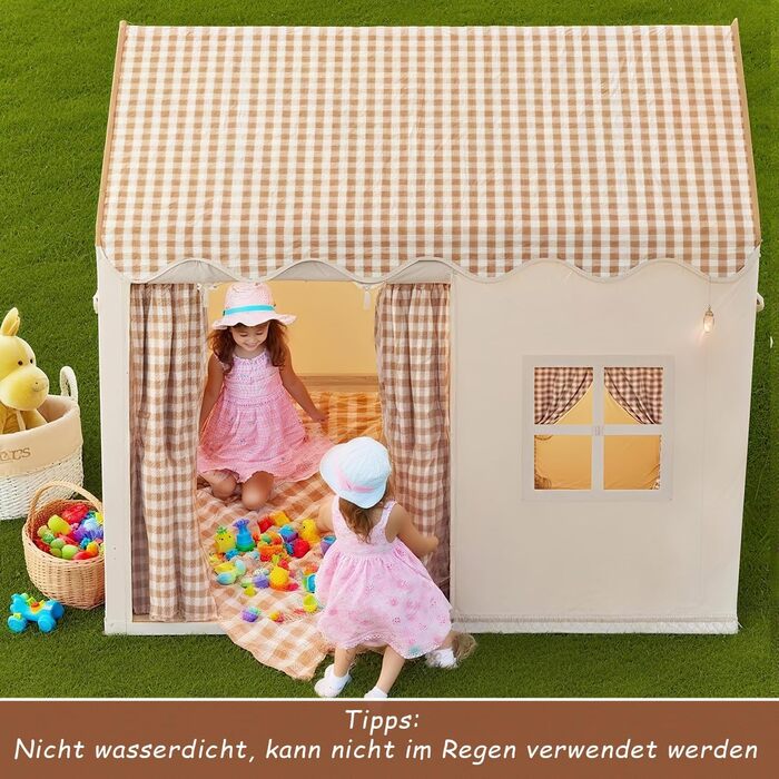 Дитячий намет для гри в приміщенні JRUKM - ігровий будиночок для дівчаток та хлопчиків, намет-ігровий будиночок для дитячої кімнати, для ігор та читання (нейтральні кольори)