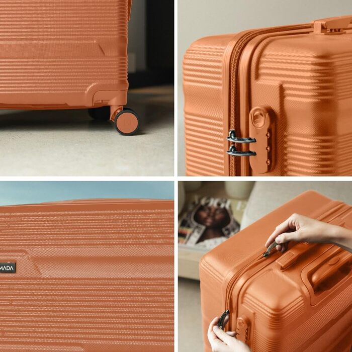 Набір валіз NUMADA Upfly T10 ABS: 3 шт. (55x40x20, 66x44x26, органайзер). Міцний та надійний багаж.