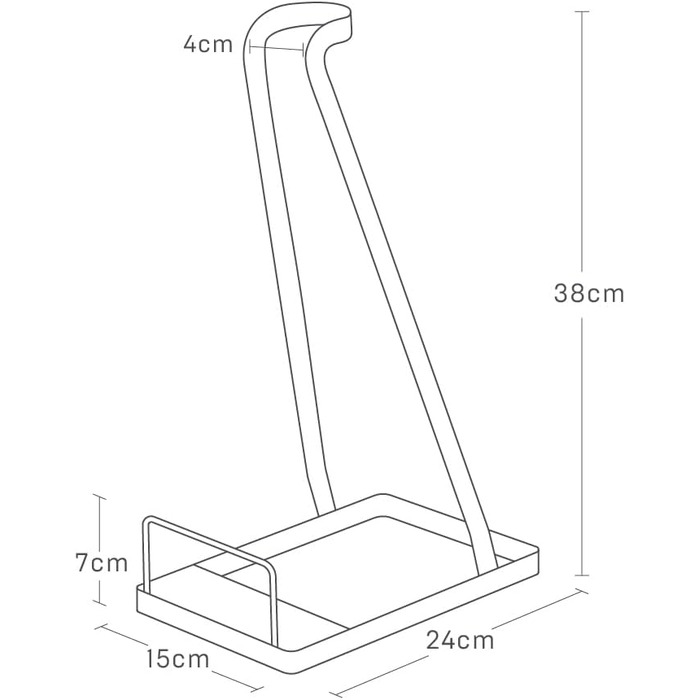 Підставка для пилососа Yamazaki 3274 Tower, чорна, сталева, мінімалістська, 15x24x38 см