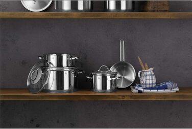 Набір каструль WMF Provence Plus Induktion 4-каструль з нержавіючої сталі Cromargan з кришкою з термостійкого скла, без покриття