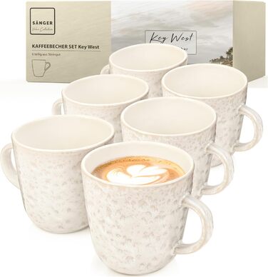 Набір кавових чашок Sänger VALUE COLLECTION (6 шт.), 430 мл, кераміка, темно-зелений, для кави та чаю, стійкий до миття в посудомийній машині та використання в мікрохвильовій печі