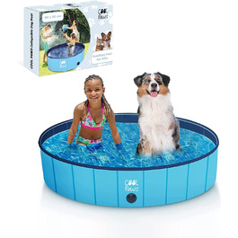Басейн для собак Cool Paws розбірний 80 х 30 см складаний пластиковий дитячий басейн для собак і кішок, герметичний, для критого і відкритого, портативний дитячий басейн (синій, маленький)