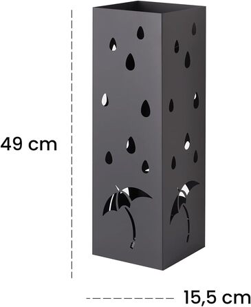 Металева підставка для парасольок Baroni Home 15,5x15x49 см чорна