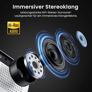 HOPVISION Міні проєктор 4K, 1080P Full HD, 13000 люменів. Підтримка Bluetooth, для Fire Stick/PS5/Smartphone/TV. Портативний проєктор для дому та на вулицю