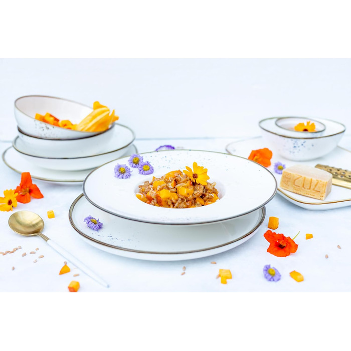 Набір кавових чашок MÄSER Pintar для 4 осіб (8 предметів), порцеляна, вінтажний стиль, коричневий