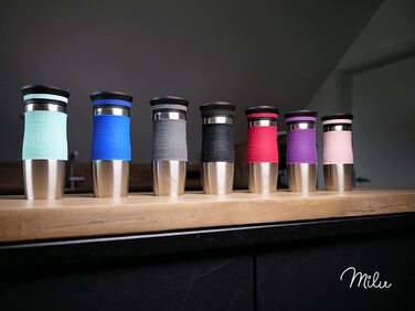 Термокружка Milu 450мл з нержавіючої сталі, 370мл, для кави з собою, з подвійними стінками, не протікає, для подорожей, авто