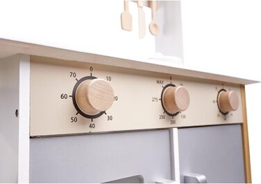 Дерев'яна дитяча кухня з мийкою, духовкою та витяжкою, модель 4