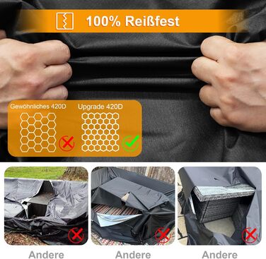 Чохол для садово-патіо меблів Kipiea, водонепроникний, прямокутний, 242x162x100 см