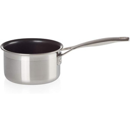 Каструля для молока LE CREUSET з антипригарним покриттям, 14 см, нержавіюча сталь, для всіх типів плит (включно з індукцією), срібна