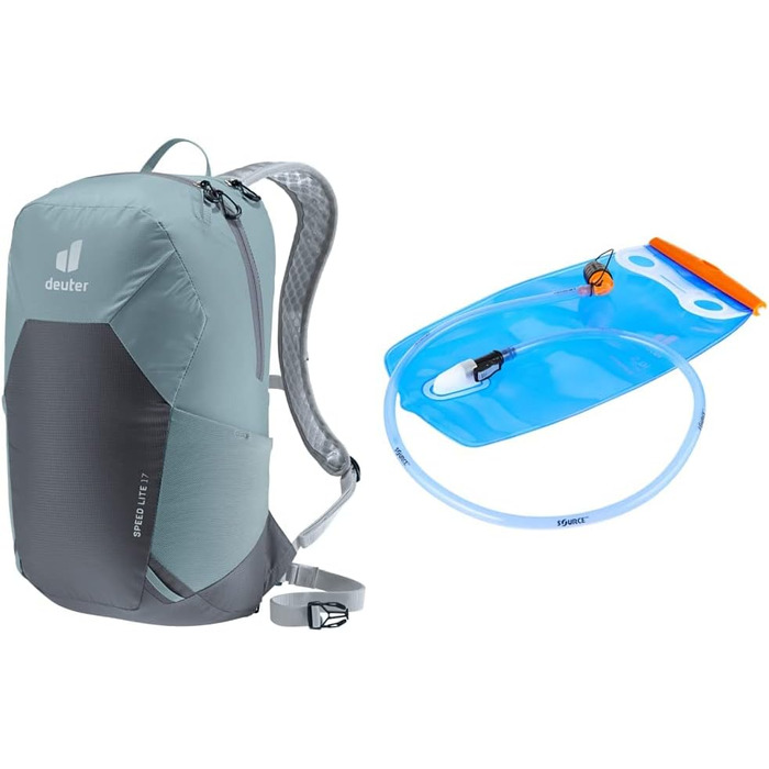 Туристичний рюкзак deuter Unisex Speed Lite 17 (17 л, сланцево-графітовий, комплект із системою гідратації Streamer 2.0)